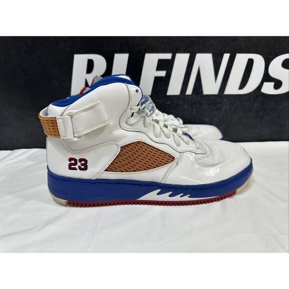 Jordan 5 Fusion Varsity Red Blue Ribbon 318608 162 Mens Size 12 Varsity - Picture 4 of 11